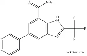 Molecular Structure of 1211597-10-2 (5-phenyl-2-(trifluoromethyl)-1H-indole-7-carboxamide)